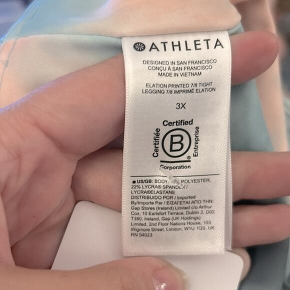 NWT Athleta Elation printed 7/8 tights leggings in Marine Minimalistic Grey - Picture 11 of 13